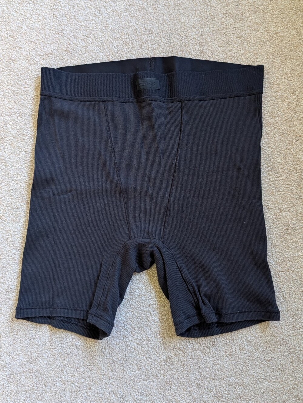 SKIMS Black Cotton Rib Boxer Shorts Size Small